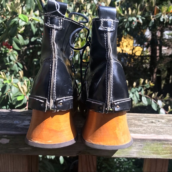 John Fluevog tie heel boots goth Sz 5 - Picture 4 of 14